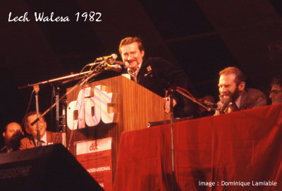 Lech Walesa en 1982 à Paris